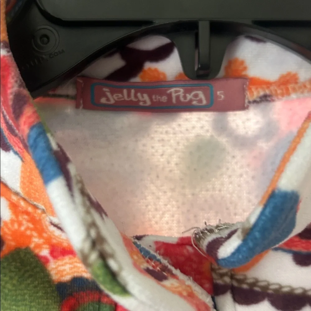 Jelly The Pug Multicolor Owl Print fleece  size 5 Crochet collection bomber